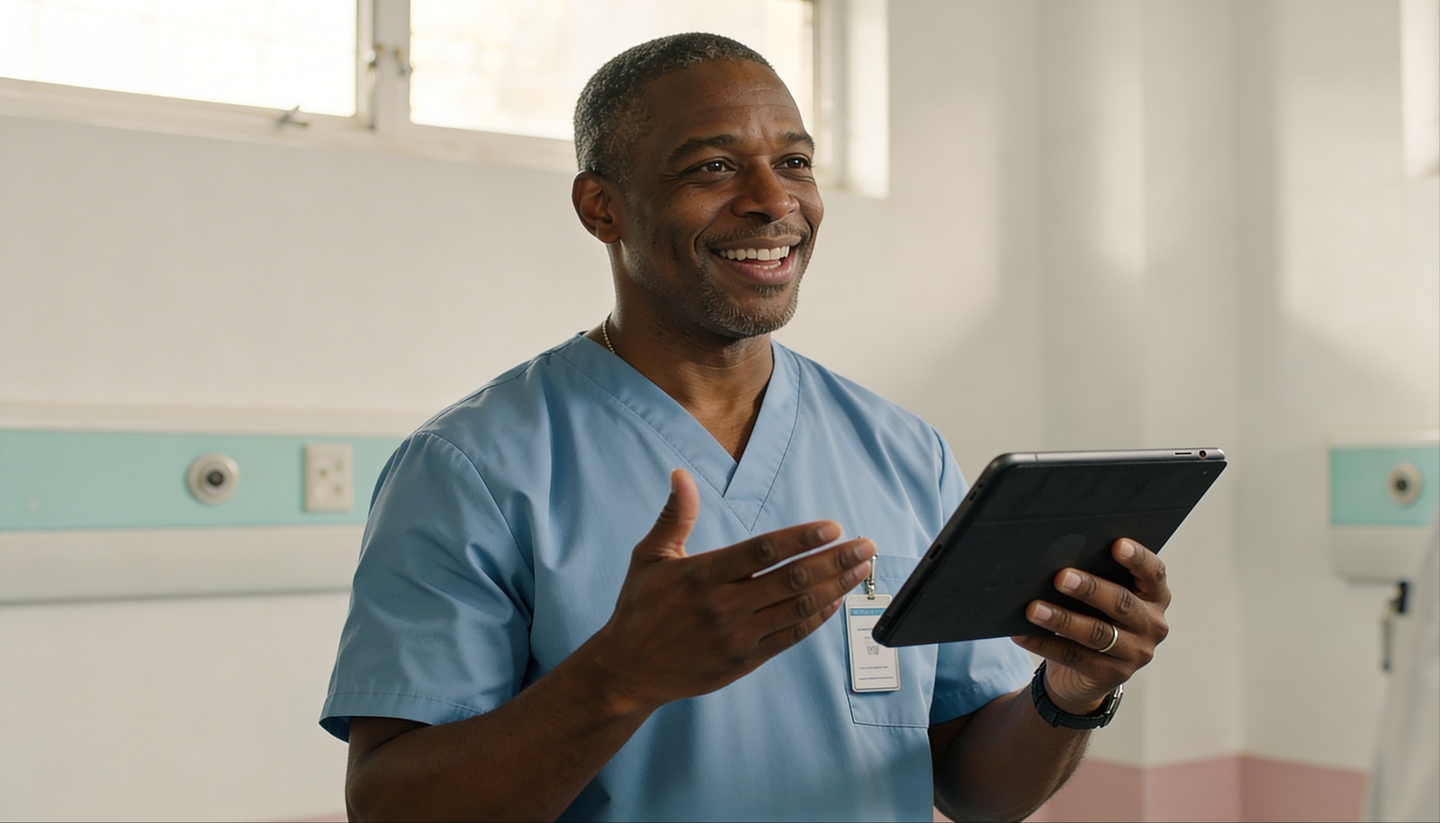 Doctor with tablet